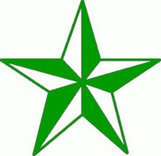 4" GREEN NAUTICAL STAR reflective vinyl decal sticker for any smooth surface such as hard hats helmet windows bumpers laptops or any smooth surface.: Everything Else