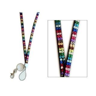 Multi Color Rainbow Crystal Rhinstone Lanyard Sparkles! Gift for Registered Nurse, Teachers, Graduate, Anyone Who Wears Id or Casual Wear : Badge Holders : Office Products