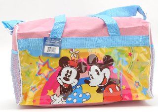 Birthday Gift Special   Disney Mickey Mouse and Minnie Mouse Summer Travel Kids Travel Duffle Bag , Size Approximately 18" X 9.5" and Mickey Mouse 200 Stickers Set: Toys & Games