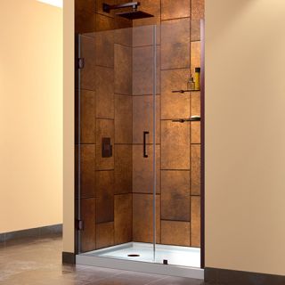 Dreamline SHDR20437210S06 Frameless Shower Door, 43 to 44 Unidoor Hinged, Clear 3/8 Glass Oil Rubbed Bronze