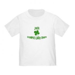 Personalized Grandpa's Lucky Charm St. Patrick's Patty's Day Shamrock Shirt For Baby, Infant, Toddler, and Kids   Customize with any Boy or Girls Name Infant And Toddler T Shirts Clothing