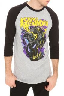 Asking Alexandria Worm Skull Baseball T Shirt Size : X Small: Clothing