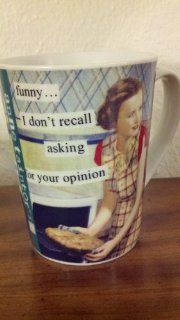 Anne Taintor Mug Cup Retro Funny Gift  " funnyI don't recall asking for your opinion"  