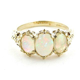14K Rose Gold Ladies Opal & Peridot Ring   Finger Sizes 5 to 12 Available: Right Hand Rings: Jewelry