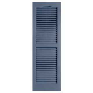 Alpha 2 Pack Blue Louvered Vinyl Exterior Shutters (Common: 47 in x 14 in; Actual: 47 in x 13.75 in)