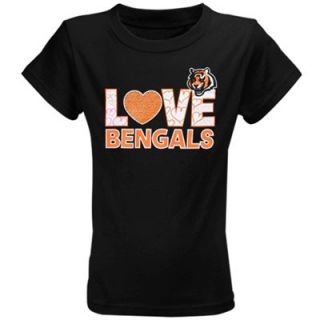 Cincinnati Bengals Youth Girls Feel the Love T Shirt   Black
