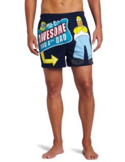 Briefly Stated Men's Simpsons Bad Ass Dad Boxer Short, Multi, Small: Clothing