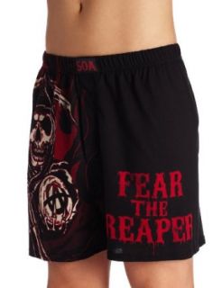 Briefly Stated Men's Sons Of Anarchy Fear The Reaper Knit Boxer, Multi, Small: Clothing
