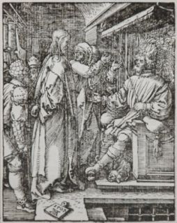 Art: Christ Before Herod from the Small Passion : Woodcut : Albrecht Durer