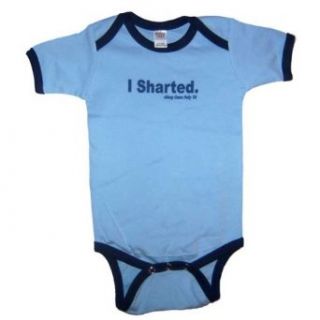 Baby Infant Along Came Poly I SHARTED One Piece Outfit, 0 3 Months, Blue: Clothing