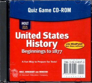 Holt United States History: Quiz Game Grades 6 9 Beginnings to 1877: RINEHART AND WINSTON HOLT: 9780030430596: Books