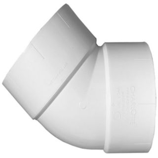 Charlotte Pipe 6 in Dia 45 Degree PVC Elbow Fitting