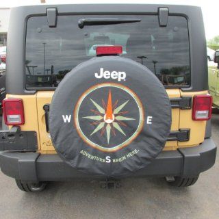Jeep Wrangler "The Adventure Begins Here" Logo Spare Tire Cover Mopar OEM Automotive