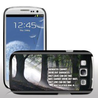 Samsung Galaxy S3 Case   Martin Luther King Jr. Quote   "Darkness cannot"   BLACK Protective Hard Case: Cell Phones & Accessories