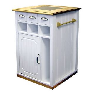 Venture Horizon 24 in L x 24 in W x 35 in H White Kitchen Island with Casters