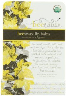Beecause Beeswax Vitamin E Lip Balm, Peppermint, 0.15 Ounce: Health & Personal Care