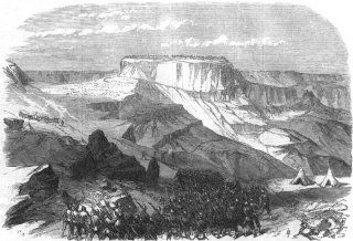 ETHIOPIA:War in Abyssinia:33rd foot advancing Magdala, from below Islamgee, 1868   Prints