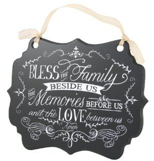 Kindred Hearts / Jada Venia   Luxe Decorative Plaque "Bless the Family Beside Us, The Memories Before Us, and the Love Between Us"   (12.5" x 16")   #2229   Chalkboard