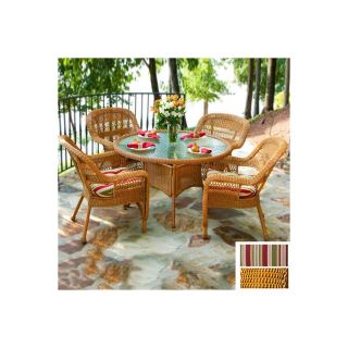 Tortuga Outdoor 5 Piece Steel Striped Patio Dining Set