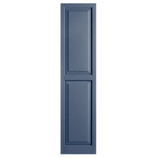 Alpha 2 Pack Blue Raised Panel Vinyl Exterior Shutters (Common: 59 in x 15 in; Actual: 58.44 in x 14.75 in)