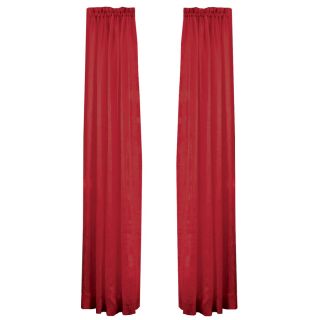 Style Selections Crystal 84 in L Striped Red Rod Pocket Window Sheer Curtain