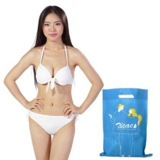 Zicac Sexy Ladies Women Push Up Padded Bikini Trikini Swimwear Swimsuit 2 PCS S M L 4 Colors (White, S): Clothing