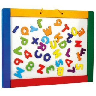 Hanging magnetic blackboard with letters, both sided: Toys & Games