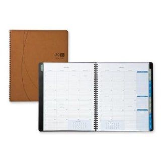 Day timer Products   Monthly Planner, Notebook, 2PPM, 9 1/8"x11 1/8"x5/8", Brown   Sold as 1 EA   Monthly wirebound planner is designed for people who use both paper and electronics. Planner includes a full year of two page per month tabbed 