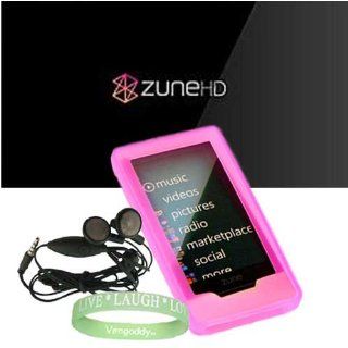 Microsoft Zune HD 16GB, 32GB & Microsoft Zune HD Accessories bundle containing: Premium **PINK** Silicon Skin Case Cover + Microsoft Zune HD MP3 Earphones + Live*Laugh*Love Silicone Wrist Band!!! : MP3 Players & Accessories