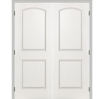 ReliaBilt 2 Panel Round Top Hollow Core Smooth Molded Composite Universal Interior French Door (Common: 80 in x 48 in; Actual: 83.5 in x 53 in)