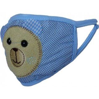 Smiling Bear with Gingham Ears Face Mask: Health & Personal Care