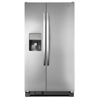 Whirlpool 25.4 cu ft Side by Side Refrigerator with Single Ice Maker (Monochromatic Stainless Steel) ENERGY STAR