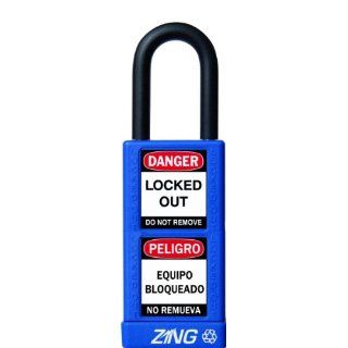Zing RecycLock Lockout/Tagout Padlock, Keyed Different, 3" Body Length, 1 1/2" Shackle Clearance, Blue (Pack of 1): Industrial Lockout Tagout Keyed Padlocks: Industrial & Scientific