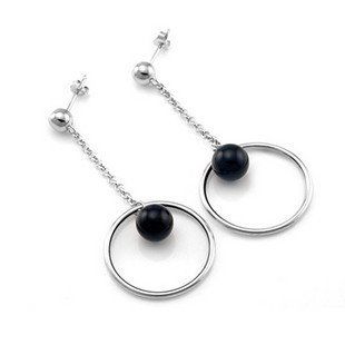 Italy Fashion Silver Earrings 100% Pure 925 Sterling Silver Earrings w/The Highest Quality Brazil Agate, 2.4cm x 5.5cm Weight 5.3g, Super Saving, Free Jewelry Box, 100% Satisfaction Guaranteed