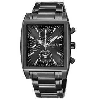 Pulsar Men's PF8137 Chronograph Black Ion Plated Stainless Steel Watch: Pulsar: Watches