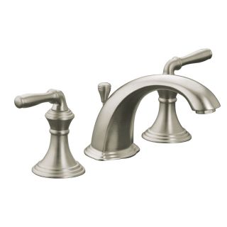 KOHLER Devonshire Vibrant Brushed Nickel 2 Handle Widespread WaterSense Bathroom Sink Faucet (Drain Included)
