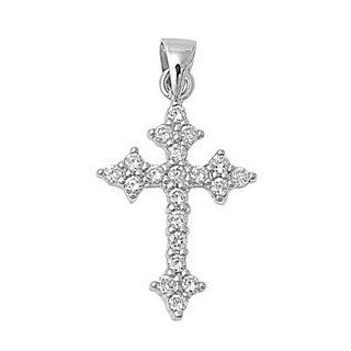 925 Sterling Silver Cross Pendant W/cz Comes with Gift BOX: Jewelry