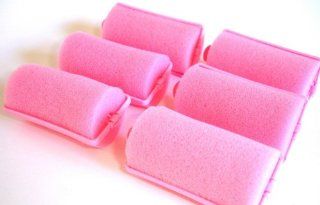 2 Pack (each contains 6 rollers) Soft PINK Foam Hair Styling Rollers SPONGE Curlers LARGE 1" (you are getting total of 12 rollers) : Sponge Rollers For Long Hair : Beauty