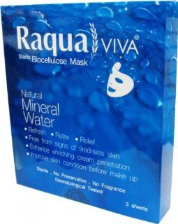 Raqua Viva Biocellulose Facial Mask 3 sheets, contains several nano pores with high capillary force., free your skin from signs of tiredness.  Biocellulose Masque  Beauty