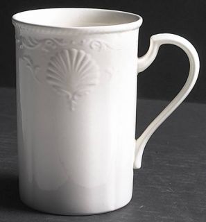 Mikasa South Hampton White Cappuccino Mug, Fine China Dinnerware   White, Emboss