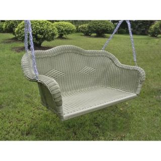 Chelsea Wicker Hanging Porch Swing   Antique Moss