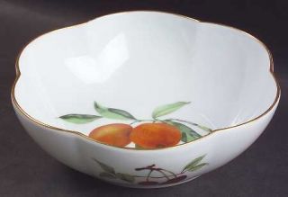 Royal Worcester Evesham Gold (Porcelain) Round Scalloped Dish, Fine China Dinner