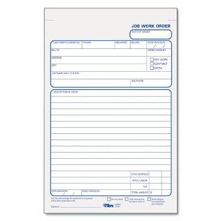 Job Work Order Pad, 5 1/2 x 8 1/2, Two Part Carbon, 50/Pad: Everything Else