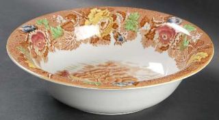 Enoch Wood & Sons English Scenery Light Brown/Multicolor 9 Round Vegetable Bowl