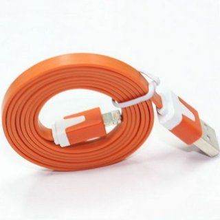 Ayangyang Flat USB Data Sync Charger Cable for Apple Iphone 5 5g Ipad Mini Ipod Touch 5 Nano USB Date Cable for Iphone 5 8 Pin Flat Sync Cable for Iphone 5 Universal USB Charger Syna Calbe for Iphone 5 Ipad 4 Ipad Mini Orange 3 Meter Long Packet of 2 Elec