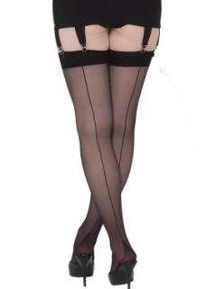 What Katie Did Black Retro Seamed Stockings   2 pairs at  Womens Clothing store: Pantyhose