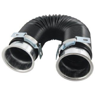 Amico Adjustable 76mm Cold Air Intake Flexible Pipe Hose Kit Silver Tone Black Automotive