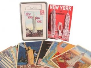 Cavallini Carte Postale New York New York Theme Tin of 18 (All Different) Assorted Vintage Look Postcards: Clothing