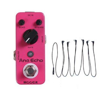 Mooer Guitar Effect Pedal Ana Echo Analog True Bypass Free 6 Ways Effect Cable: Musical Instruments