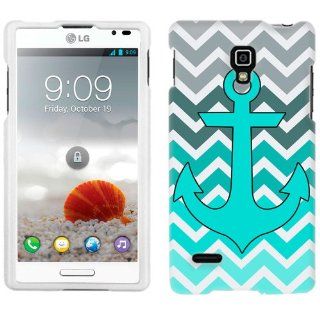 LG Optimus L9 Anchor Chevron Grey Green Turquoise Pattern Phone Case Cover: Cell Phones & Accessories